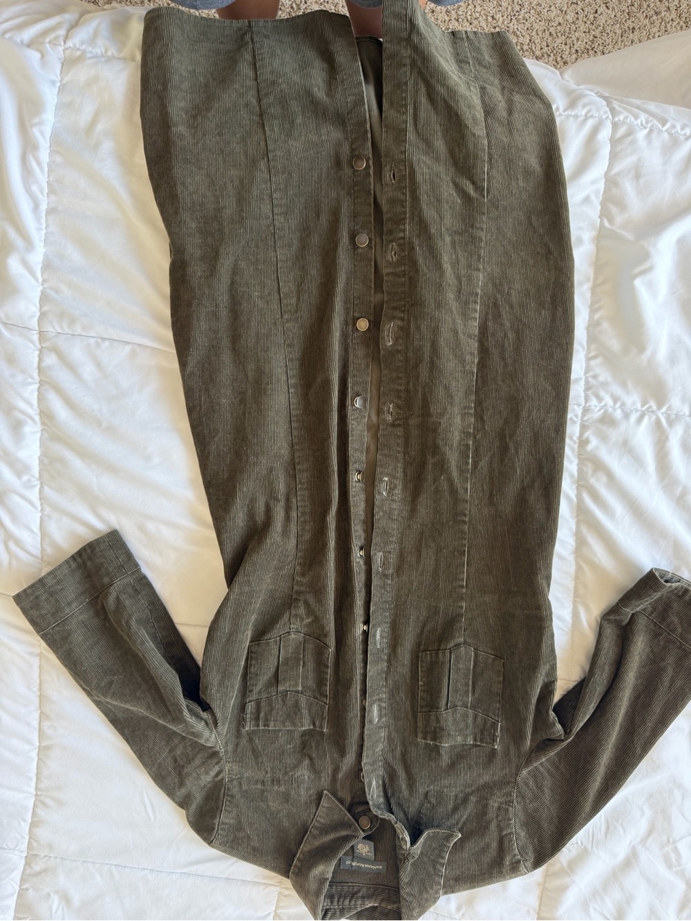 Banana Republic Olive Corduroy Shacket